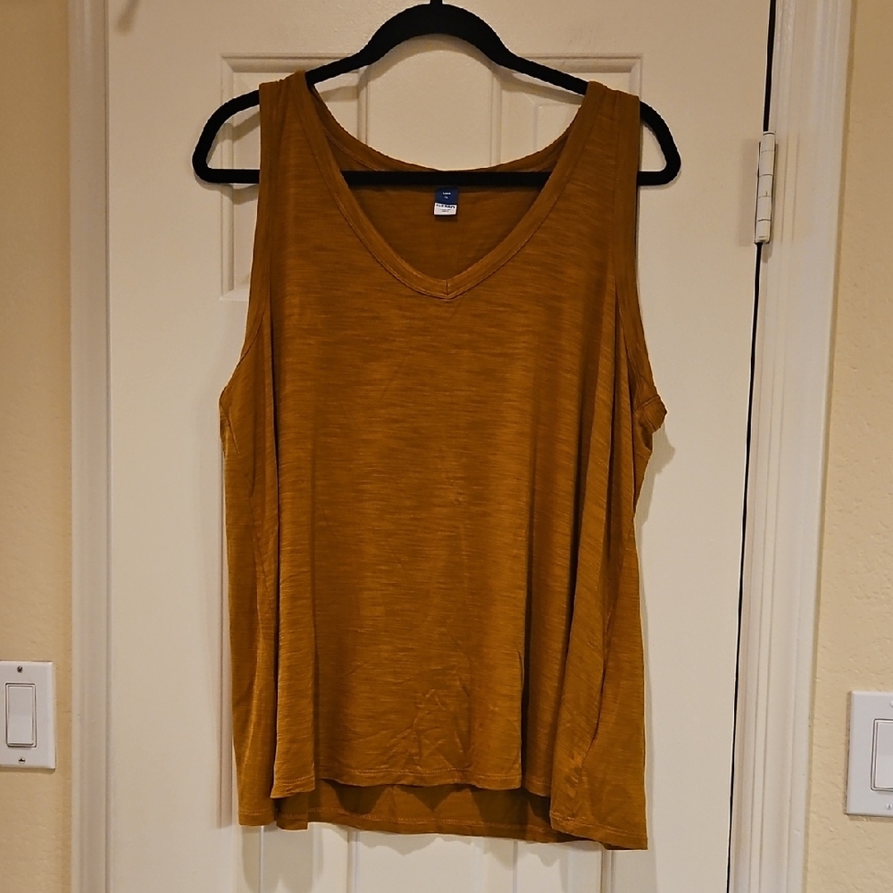Old Navy Sleeveless Relaxed Yellow Brown Tank Top